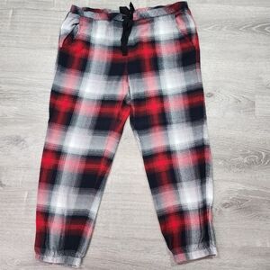 CLOTH & STONE Plaid Black Red White PJ Lounge Pants Large